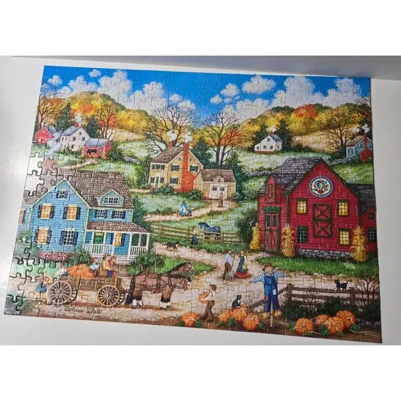 MasterPieces Heartland THE PUMPKIN PICKERS Jigsaw Puzzle 300 ez grip large pcs - Picture 4 of 7